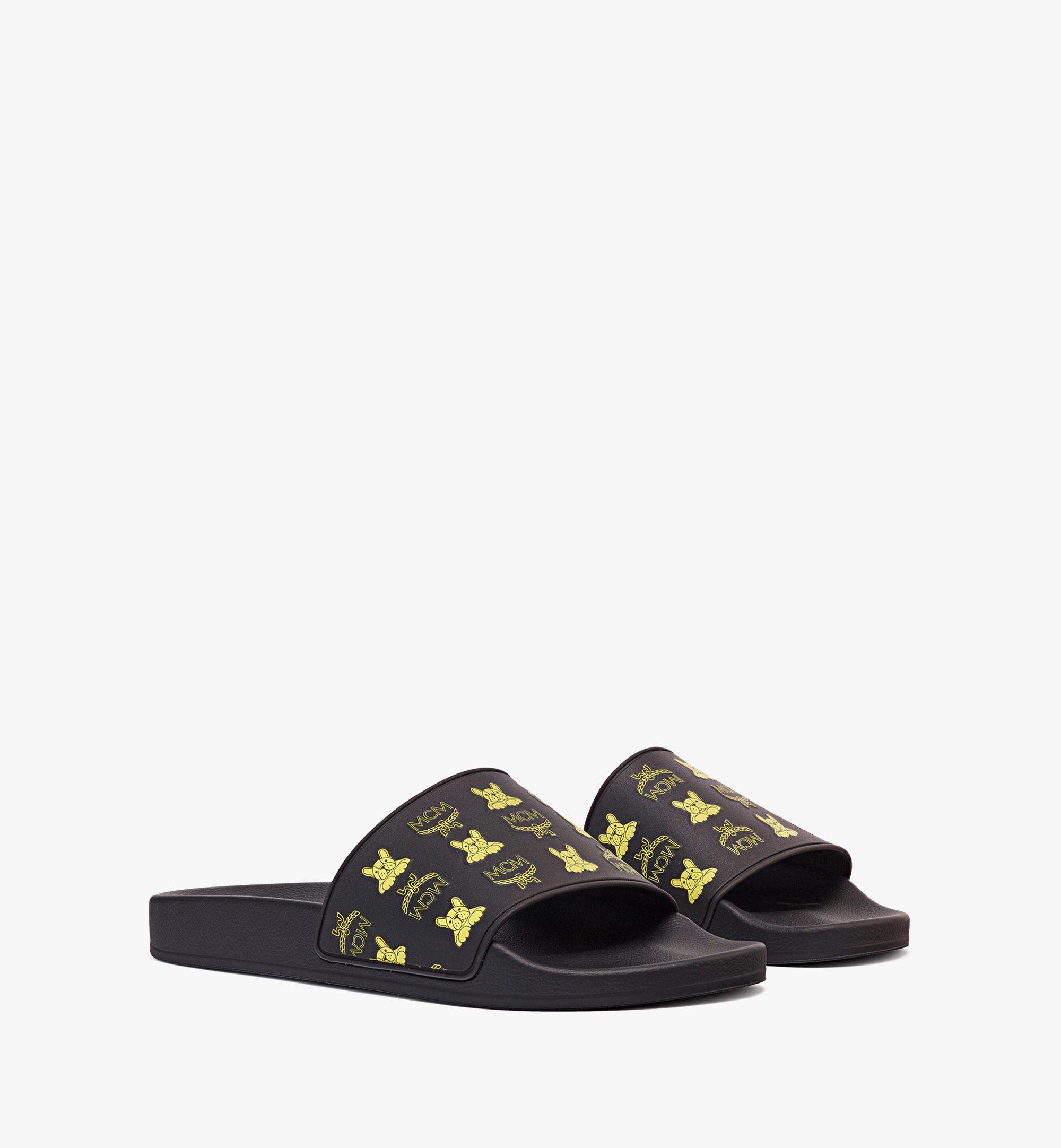 Women’s M Pup Visetos Print Rubber Slides 1